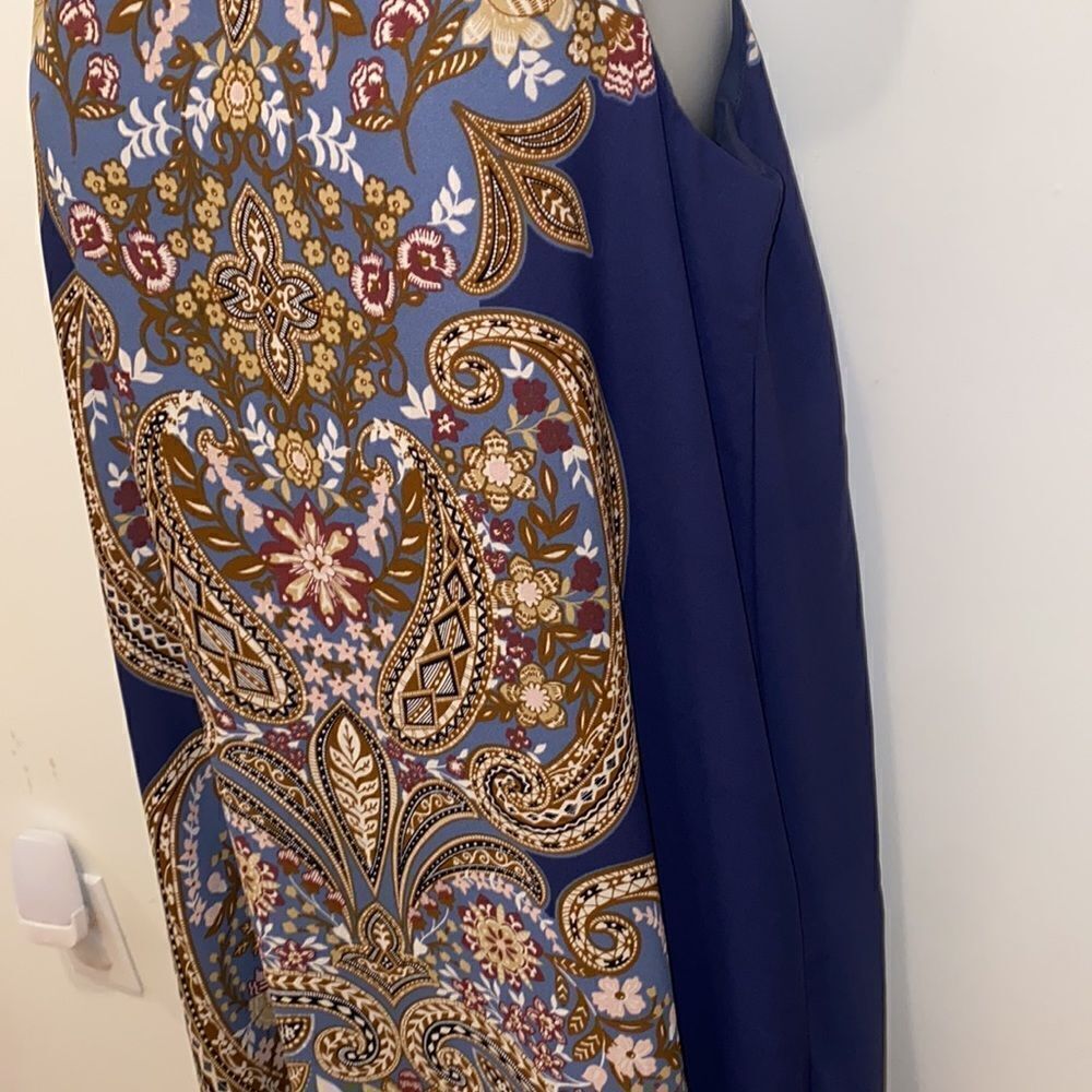 Ark n Co & Co Dress Tunic Top Shirt Paisley Blue NWT Small S - Picture 3 of 7